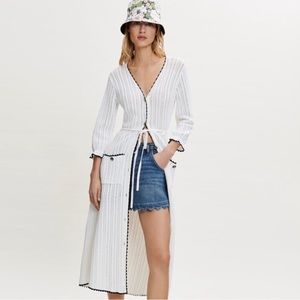 Maje Crochet Longline Cardigan